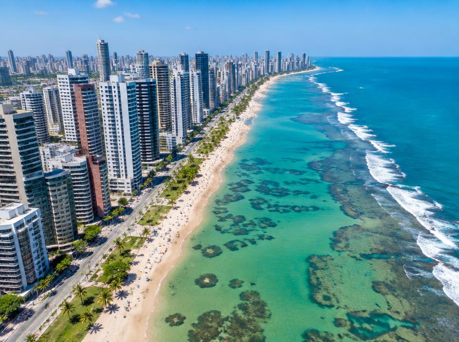 Imagem ilustrativa da praia de Boa Viagem e da orla de Recife